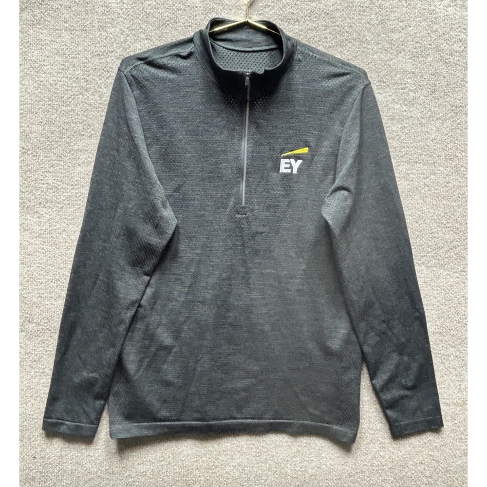 Lululemon Mens Large Gray Charcoal 1/4 Quarter Zip Surge Pullover Athleisure EUC